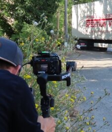 Werbedreh mit junger Truckerin - Einen Tag lang wurde in Werdau für den Imagefilm gedreht. Das nächste Filmteam ist schon angemeldet.