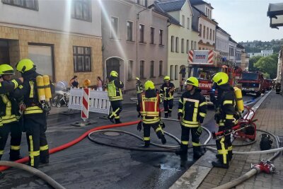 Werdau: Brand im Wohnhaus hat für Rentner ein Nachspiel - 32 Feuerwehrleute waren am späten Dienstagnachmittag an der Pestalozzistraße in Werdau im Einsatz.