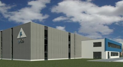  So soll das neue Büro- und Produktionsgebäude von My-Tec aussehen, das im Industriegebiet "An der Jagdschänkenstraße" errichtet wird. 