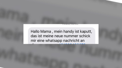 Whatsapp-Betrug trägt 7.500 Euro  Verlust für zwei Frauen mit sich - Whatsapp-Nachricht eines solchen Betrugsversuches.