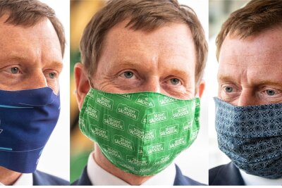 Wie arbeitet Sachsen Corona auf? - Vier Jahre alte Aufnahmen zeigen Ministerpräsident Michael Kretschmer (CDU) mit drei Masken im April 2020 bei öffentlichen Anlässen.