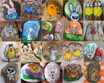 Wie bunt bemalte Ostersteine Leute einander näher bringen - Bemalt von den "Zwickistones"-Mitgliedern: Ostersteine mit passenden Motiven zum Fest. 