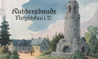 Wie der Kuhberg zu seinem Namen kam - Kuhbergbaude und -turm auf dem Titel einer historischen Broschüre.
