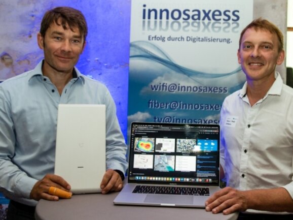 Matthias Stock und Thomas Schulz (von links) bauen erfolgreich W-Lan-Netzwerke für Kommunen. 