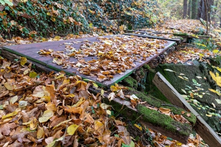 Wie Lunzenau Touristen locken will - Diese marode Holzbrücke auf dem Wanderweg rund um Schloss Rochsburg soll durch eine Stahlbrücke ersetzt werden.