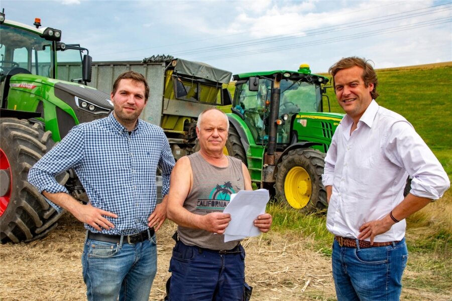 Wie sich ein Landwirtschaftsbetrieb in Augustusburg für die schwierige Zukunft wappnet - Dr. Wienand Kölle, Lutz Lorenz und Dr. Constantin von Reitzenstein führen die Agrar-Gesellschaft Am Kunnerstein. Der Schwerpunkt liegt weiter auf dem Ackerbau.