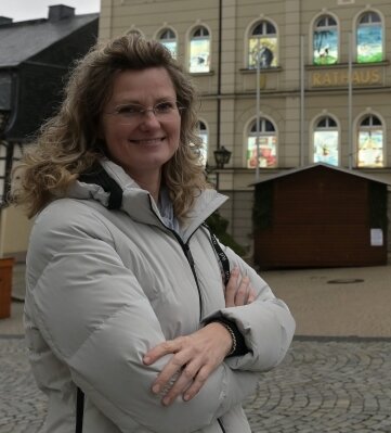 Anne Walter, Mitarbeiterin im Stadtbüro, hilft dabei, die Zwönitzer City zu beleben. 