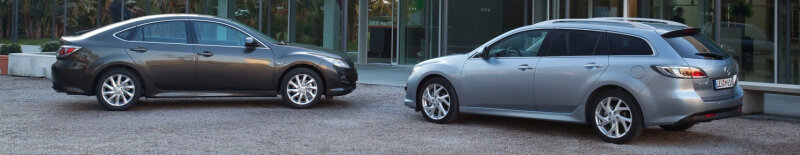 Wiedererkennbar und doch spürbar frischer - 
              <p class="artikelinhalt">Der Mazda6-Fünftürer und der Kombi im neuen "Kleid". </p>
            