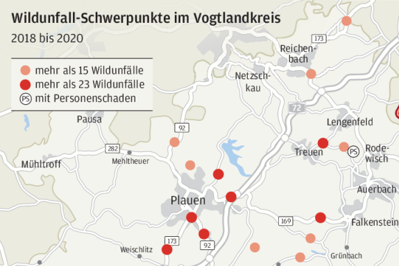 Wildunfälle: Das sind die Hotspots im Vogtlandkreis - 