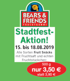Willkommen zum 18. Stadtfest Zwickau - Anzeige: Bears & Friends Fruchtgummi