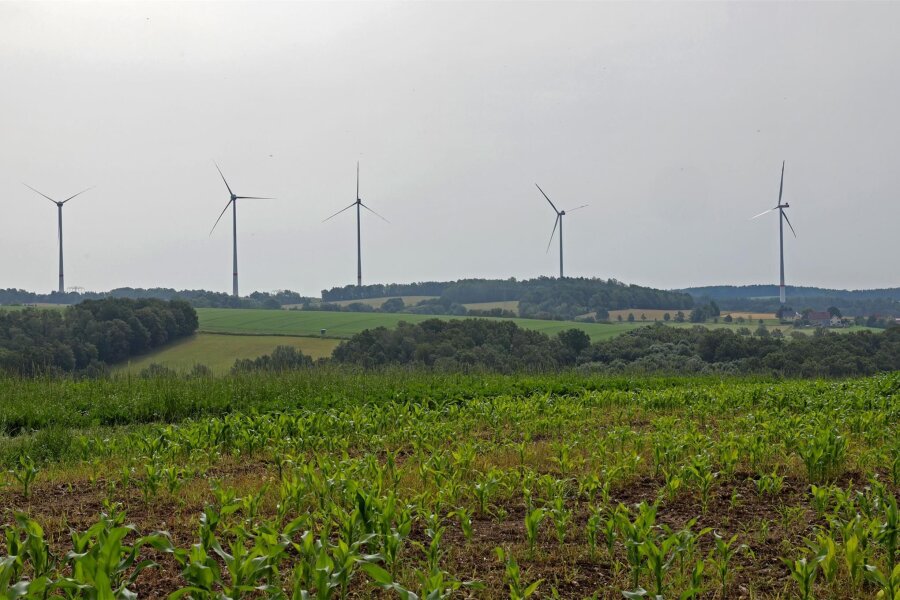 Windpark Niederlungwitz: Die Bedenken der Anwohner - Im Nachbarort Lobsdorf stehen schon riesige Windräder. Jetzt sollen in Niederlungwitz acht hinzukommen.
