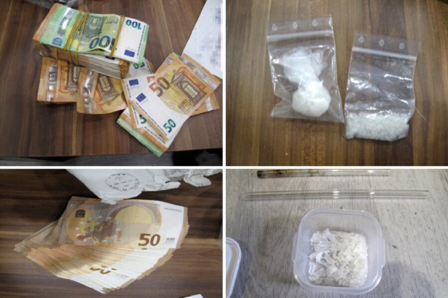 Wohnungsdurchsuchungen in Stollberg, Lugau und Oelsnitz - Kriminalbeamte fündig - Dicke Geldbündel und Drogentüten wurden entdeckt. 