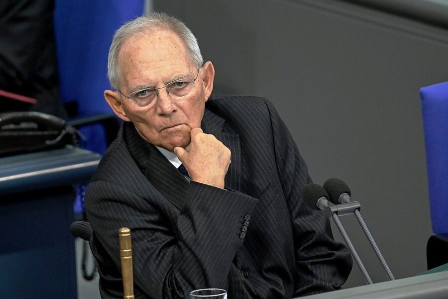 Wolfgang Schäuble im Gespräch. 