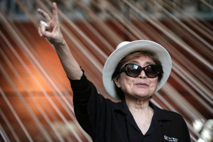 Yoko Ono, Menschenrechtsaktivistin, Filmemacherin und Künstlerin, nimmt an der Eröffnung ihrer Ausstellung «Land of Hope» teil.