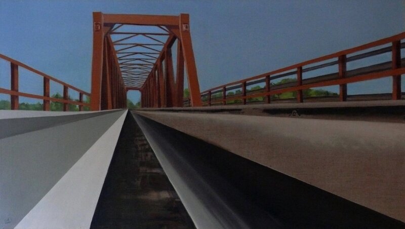 Kohlenbahnbrücke in Acrylfarben