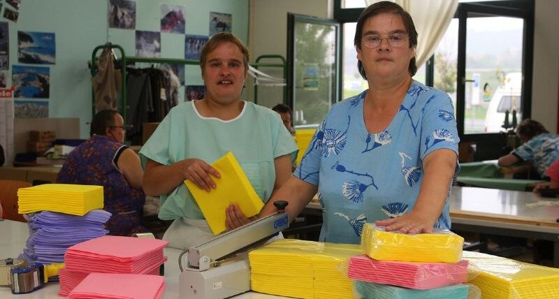 Ziel: Das Leben lebenswerter machen - 
              <p class="artikelinhalt">Birgit Dudda (l.) und ihre Tochter Ines arbeiten in der Behindertenwerkstatt am Sachsenring. Für sie bedeutet das, gebraucht zu werden und nicht allein zu sein. </p>
            