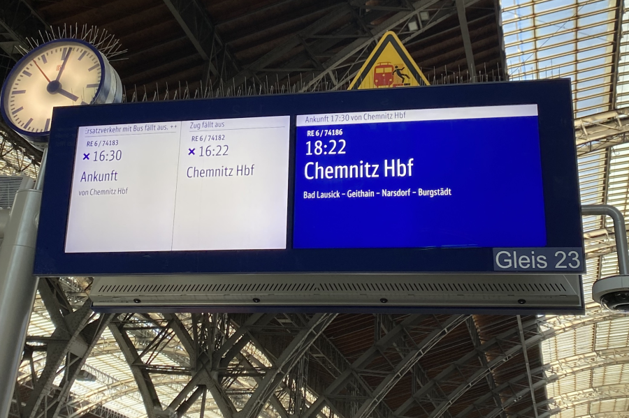 Zugausfälle zwischen Leipzig und Chemnitz - Auf der Strecke zwischen Leipzig und Zwickau kam es am Dienstagnachmittag zu Behinderungen.