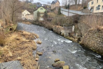Zukunftsvisionen für zwei große Flüsse auf Papier in Arbeit - Das Schwarzwasser, Höhe der steinernen Brücke zum Brückenberg.