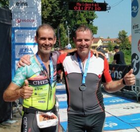 Zwei Freunde mit einer Leidenschaft - René Nagel (l.) und René Schmidt sind mit ihren Resultaten in Grimma zufrieden gewesen. 