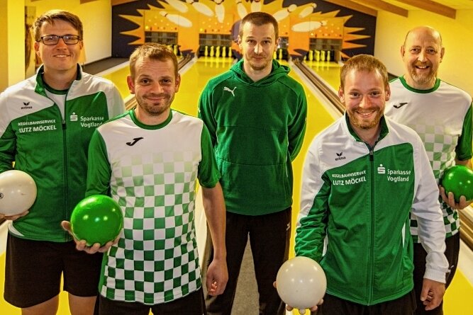 Das Team der SG Grün Weiß Mehltheuer: (von links) Andy Spranger, Thomas Großer, Alexander Kelz, Stefan Großer und Lutz Möckel.