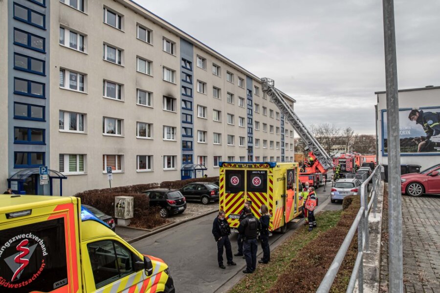 Zwei Verletzte bei Brand in Plauen - 