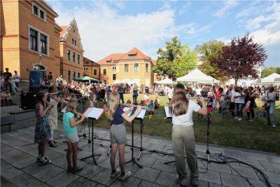 Zwickau sucht Gastfamilien fürs Bundesfinale "Jugend musiziert" - So wie hier beim Sommerfest 2022 im Hof des Robert-Schumann-Konservatoriums wird es zum Bundeswettbewerb an vielen Orten in Zwickau zugehen.