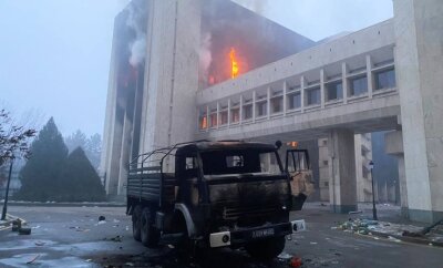 Zwickauerin schockiert über Zustände in Kasachstan - Seit Tagen herrscht Ausnahmezustand in Kasachstan: Schwere Schäden und Zerstörung nach den Ausschreitungen in Almaty. 