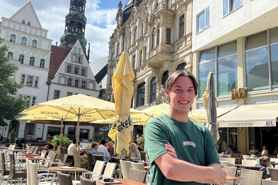 Zwickaus jüngster Stadtratskandidat: Wer Finn Niko Herrmann ist, und was ihm wichtig ist - Fühlt sich in Zwickau seit 2022 wohl, besonders gefällt Finn Niko Herrmann die Innenstadt.