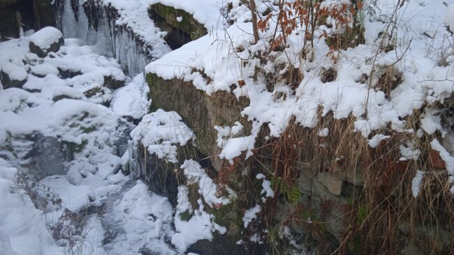 Herrliche Eiskristalle im Toelleschen Graben an einem wundersch&ouml;nen Wintertag