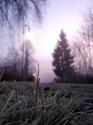 Morgendlicher Frost in Zschopau. Das war ein sehr besondere Stimmung.. 