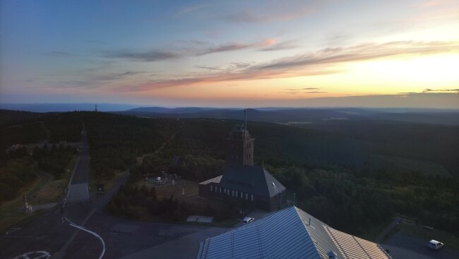 Sonnenuntergang auf dem Fichtelbergturm