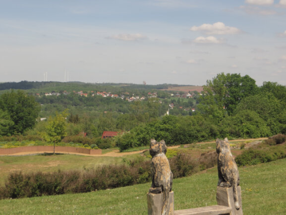 Blick vom Duft und Erlebnisgarten auf der Alexanderh&ouml;he in Zwickau
